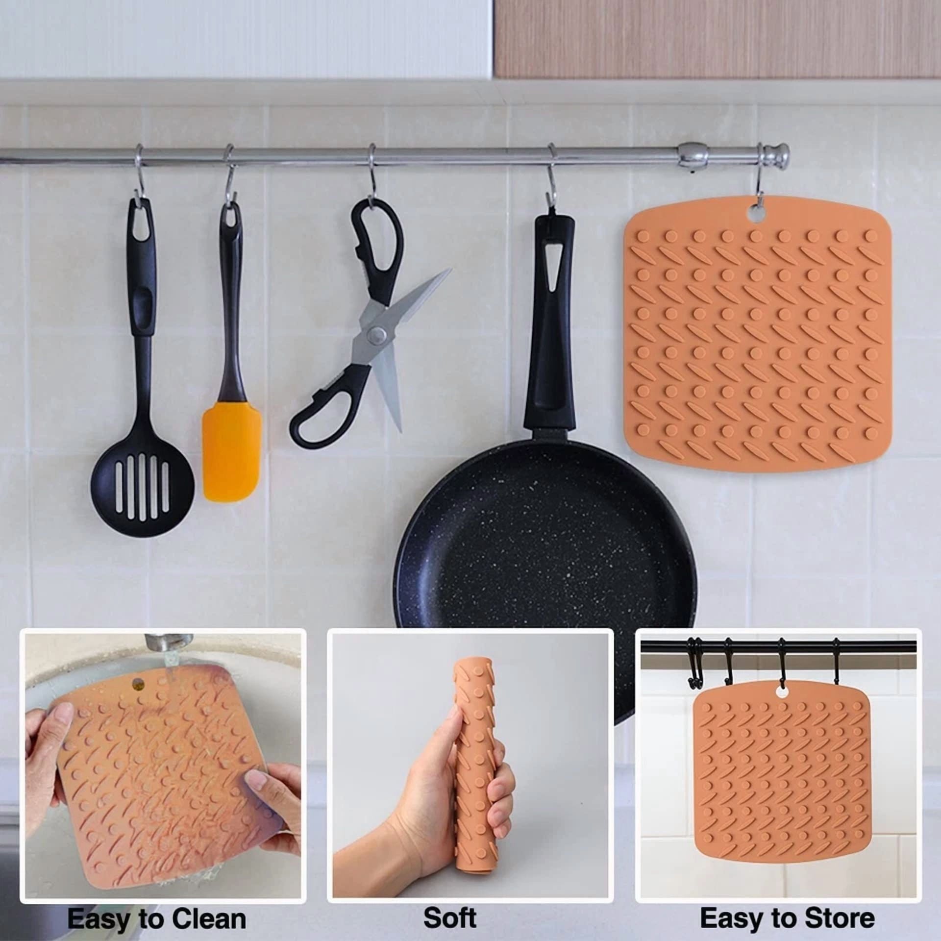 4Pcs Silicone Pot Holder Placemat Heat Resistant Non Slip Mats Washable Kitchens
