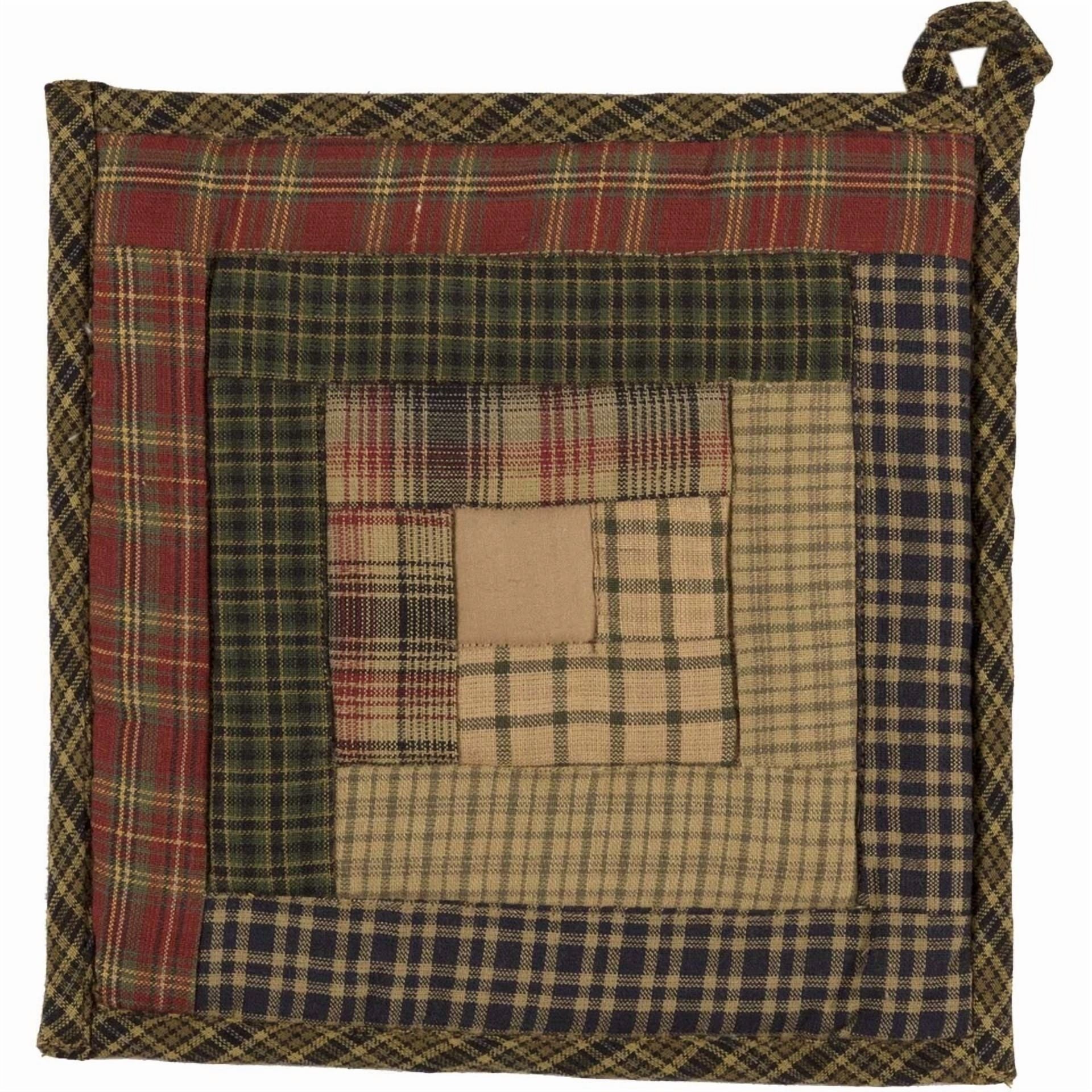 Vhc Brands Pot Holder Tea Cabin Rustic 8X8 Quilted Patchwork Kitchen Table Decor