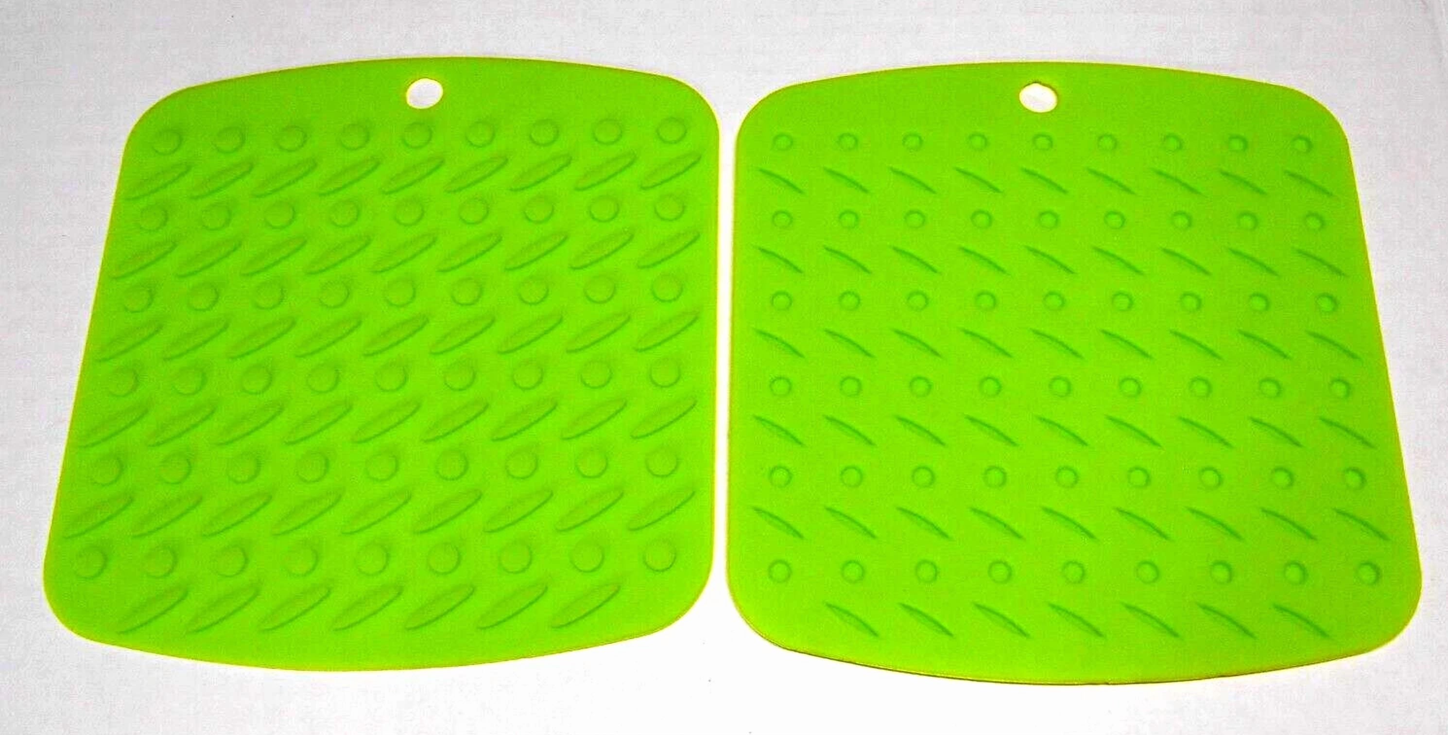 Silicone Pot Holder For Kitchen 7"X7" Multipurpose Heat Resistant 2 Pack Green