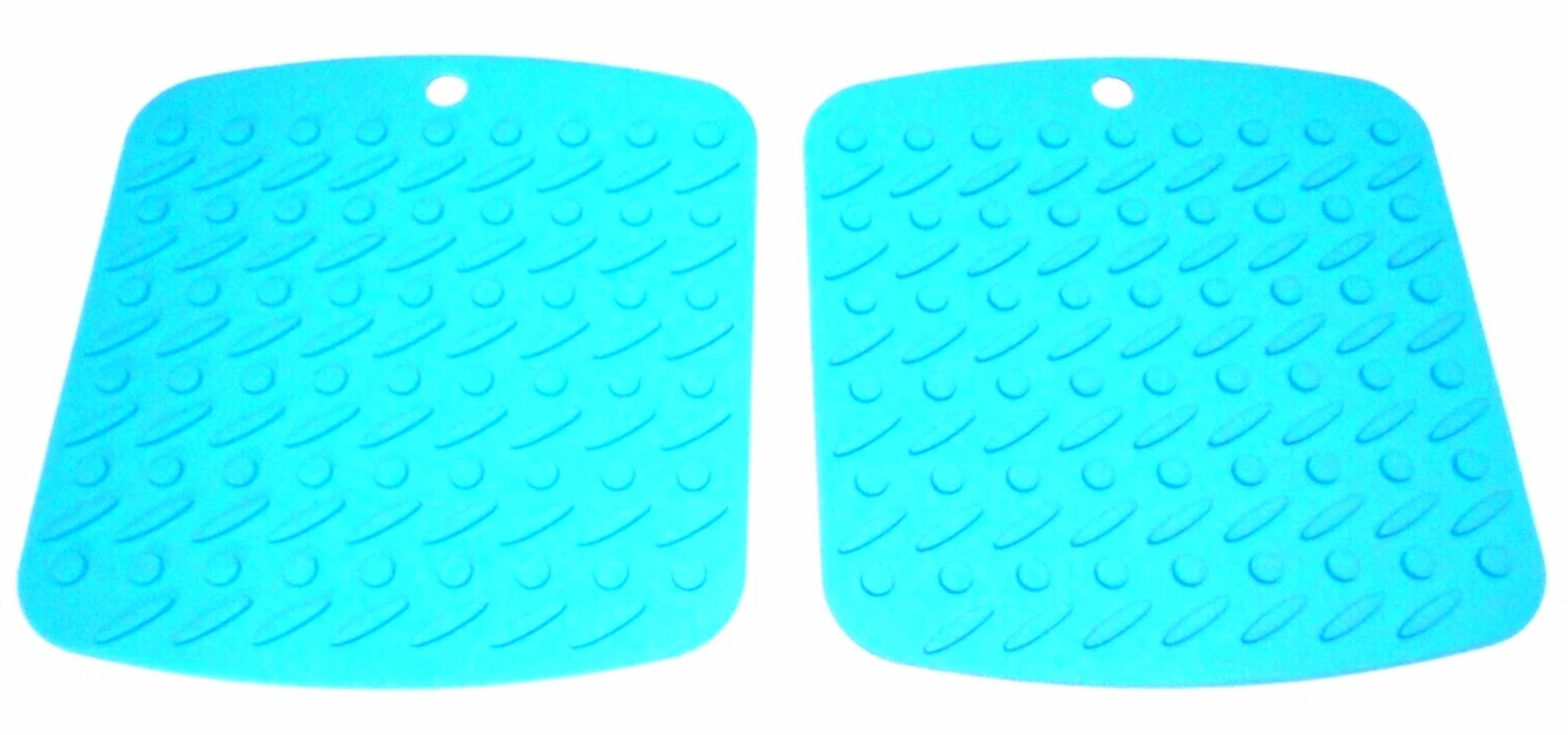 Silicone Pot Holder For Kitchen 7"X7" Multipurpose Heat Resistant 2 Pack Blue