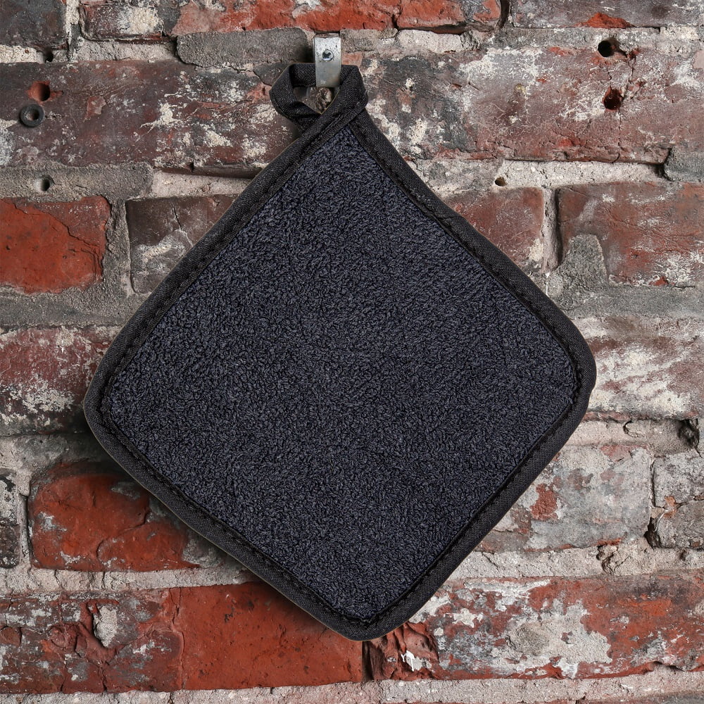 Arkwright Kitchen Pot Holders (12-Pack), 7"x7", 100% Cotton, Soft & Heat Resistant, Black